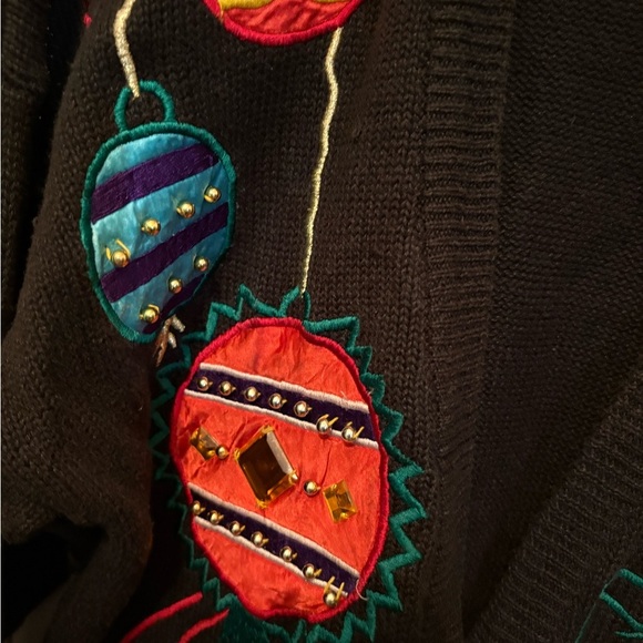 Holiday Cardigan with Ornament Design - Picture 3 of 4
